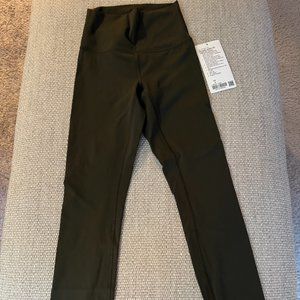 NWT lululemon Wunder Train High-Rise Tight 25" in Olive Green, Size 2